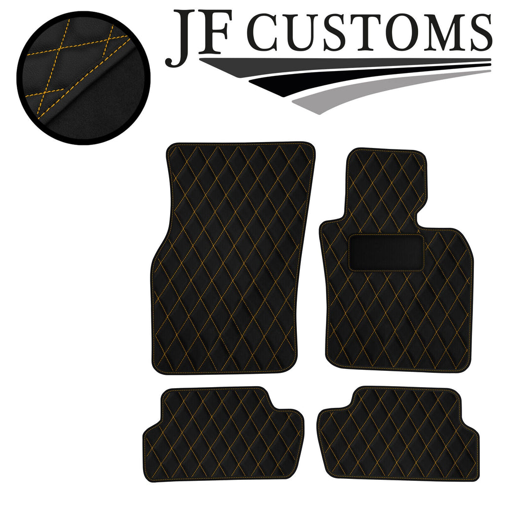 YELLOW DIAMOND STITCH VINYL 4X TAILORED FLOOR CARPETS FOR BMW MINI F56 13-21 JF1