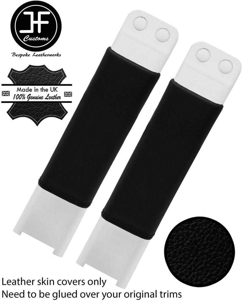 BLACK TOP GRAIN LEATHER 2X KNEE PAD TRIM COVERS FITS TOYOTA MR2 MK3 00-07 JF1