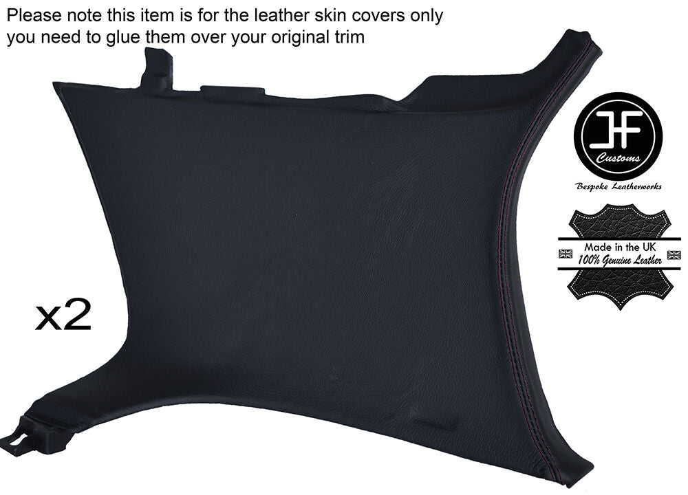 BLACK STICH 2X REAR C PILLAR TRIM LEATHER COVERS FITS VW GOLF MK5 04-09 5 DOOR