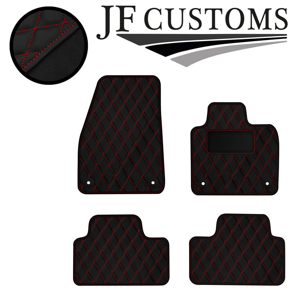 RED DIAMOND STITCH VINYL 4X TAILORED FLOOR CARPET FOR VOLVO XC40 AUTO 17-21 JF1