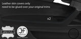 BLACK STITCH 2X FRONT DOOR HANDLE ARMREST LEATHER COVER FOR AUDI A3 04-12 3DOOR