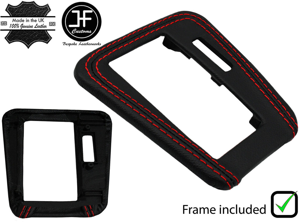 RED STITCH LEATHER AUTOMATIC GEAR BEZEL TRIM FOR TOYOTA SUPRA MK3 86-93