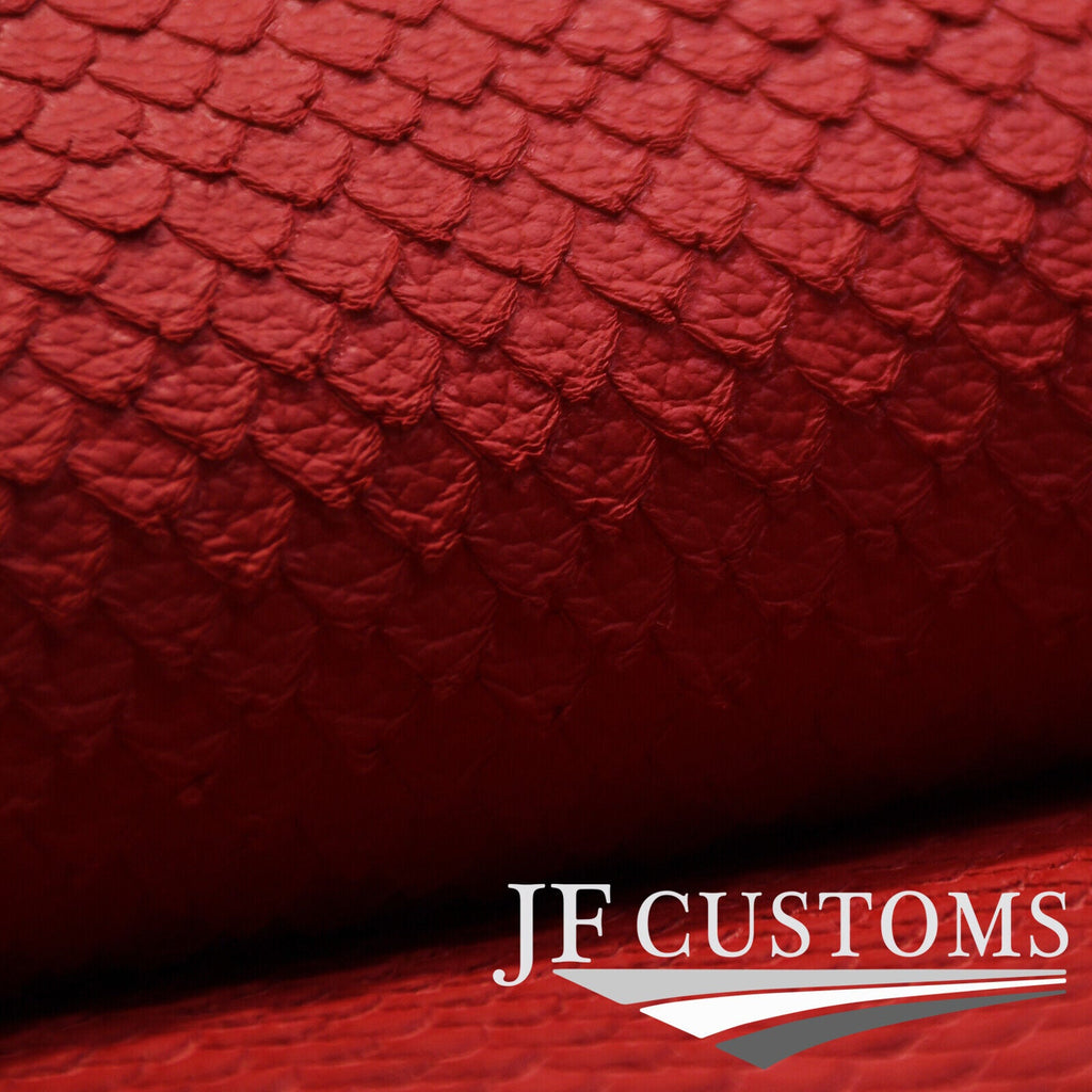 RED LEATHER SCALE PATTERN 25cm x 25cm QUALITY PREMIUM CRAFT TEXTILE DSG1