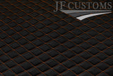 ORANGE DIAMOND STITCH QUILTED VINYL  PADDED PANEL LUXURY PREMIUM 125CM X 85CM