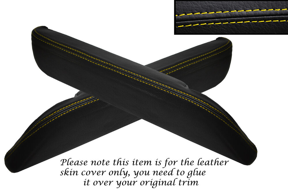 YELLOW STITCH 2X FRONT DOOR ARMREST SKIN COVERS FITS DATSUN 260Z 280Z 79-83