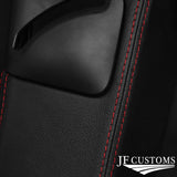 FOR CHEVROLET CAMARO 16-20 RED STITCH LEATHER 2X UPPER B PILLAR COVER CUSTOM NEW