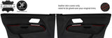 RED  STITCH 2X FRONT DOOR ARMREST TOP GRAIN LEATHER COVERS FOR VW AMAROK 10-20