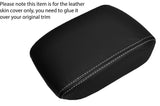 WHITE STITCHING LEATHER ARMREST LID SKIN COVER FITS SAAB 9-5 95 2006-2009