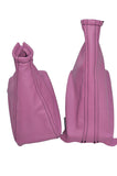 PINK LEATHER BLACK STITCH FITS OPEL VAUXHALL CORSA C COMBO 2001-2006 SET GAITERS
