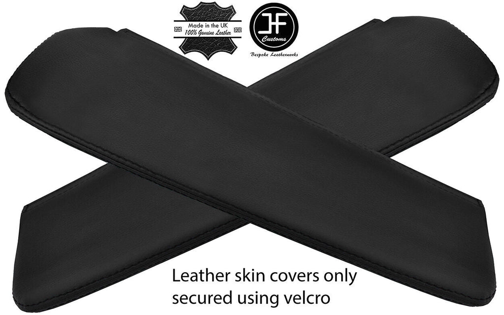 BLACK STITCHING 2X REAL LEATHER SUN VISOR COVERS FITS VW TYPE 3 T3 EARLY