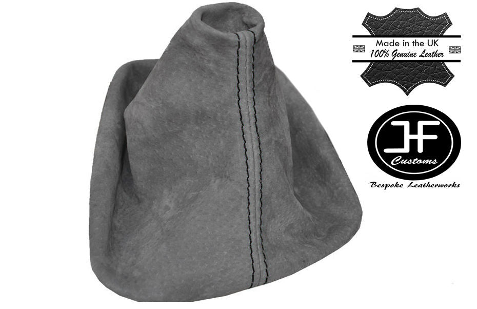 BLACK STITCH MANUAL GRAPHITE PU SUEDE GEAR GAITER FITS BMW 3 SERIES E36 E46
