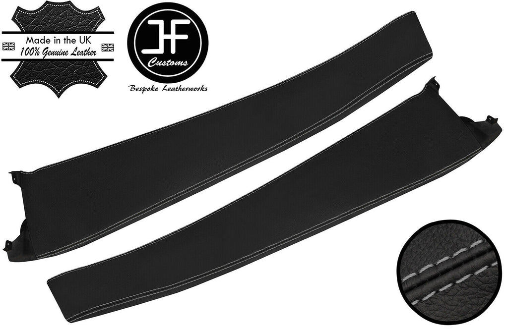 GREY STITCH 2X DOOR SILL TRIM TOP GRAIN LEATHER COVER FOR LOTUS ELISE S2 01-06