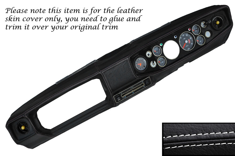 WHITE STITCH DASH DASHBOARD LEATHER SKIN COVER FITS SUNBEAM RAPIER H120
