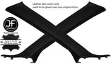 BLACK STITCH 2X A PILLAR LEATHER COVERS FOR MITSUBISHI LANCER EVO 10 X 08-16