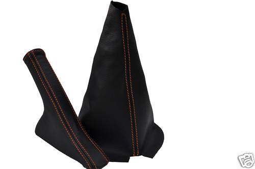 FITS RENAULT CLIO MK2 GEAR HANDBRAKE GAITER ORANGE STITCH CUSTOM NEW MADE IN UK