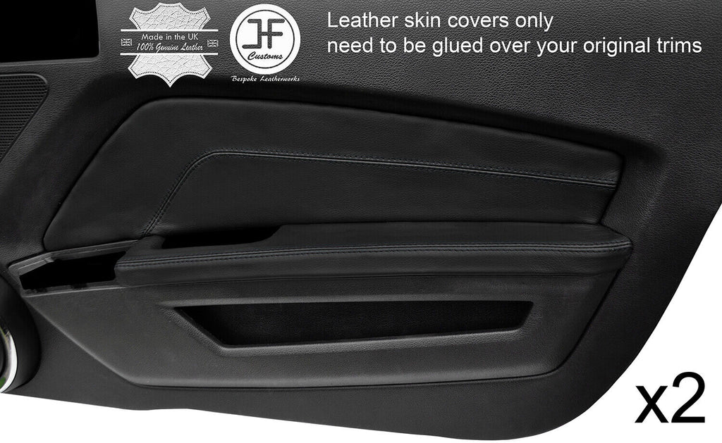 BLACK STITCH 2X DOOR CARD TRIM & DOOR ARMREST COVERS FOR MUSTANG 10-14 STYLE 2