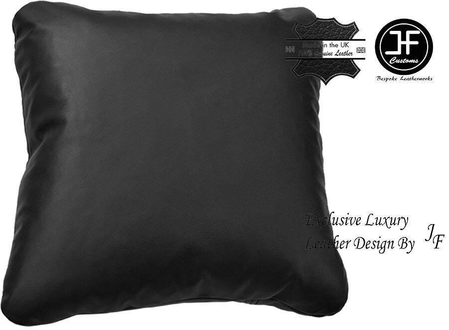 1X BLACK EXCLUSIVE LUXURY GENUINE LEATHER CUSHION ROUND CORNERS 18" x 18"