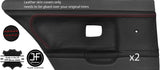 RED STITCH 2X REAR DOOR CARD LEATHER COVER FOR BMW E36 SALOON TOURING STYLE 2
