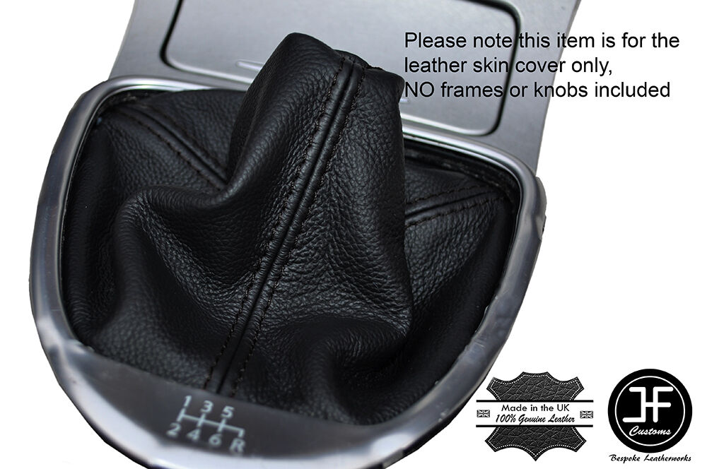 BLACK STITCH MANUAL LEATHER SKIN GEAR GAITER SHIFT BOOT FITS INFINITI G37 08-14