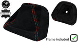RED STITCH SUEDE GEAR GAITER + PLASTIC FRAME FOR PORSCHE CAYMAN 987 2005-2012