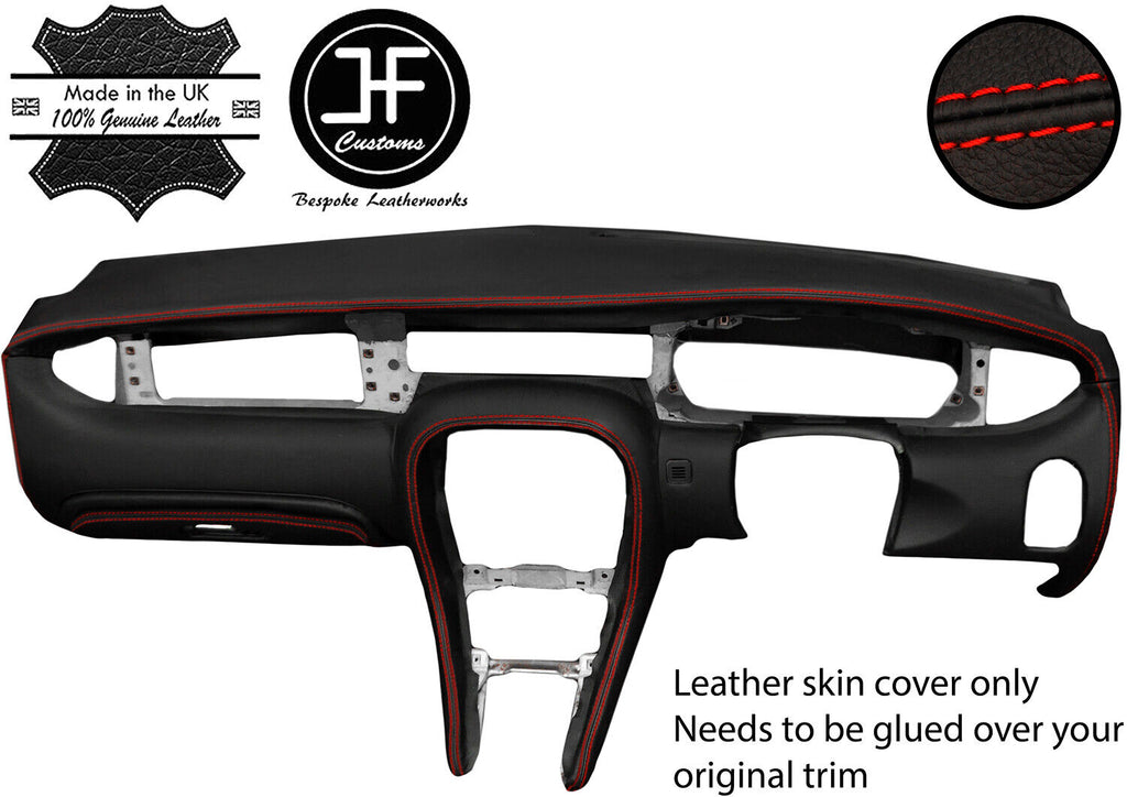 RED  STITCH FULL DASH DASHBOARD REAL LEATHER COVER FOR JAGUAR X-TYPE 2001-2009