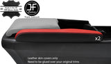 BLACK & RED 2X CONSOLE SIDE TRIM LEATHER COVER FITS HONDA CIVIC MK10 17-19
