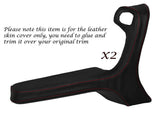 RED STITCH 2X FRONT DOOR HANDLE ARMREST COVERS FITS BMW 3 SERIES E30 84-92