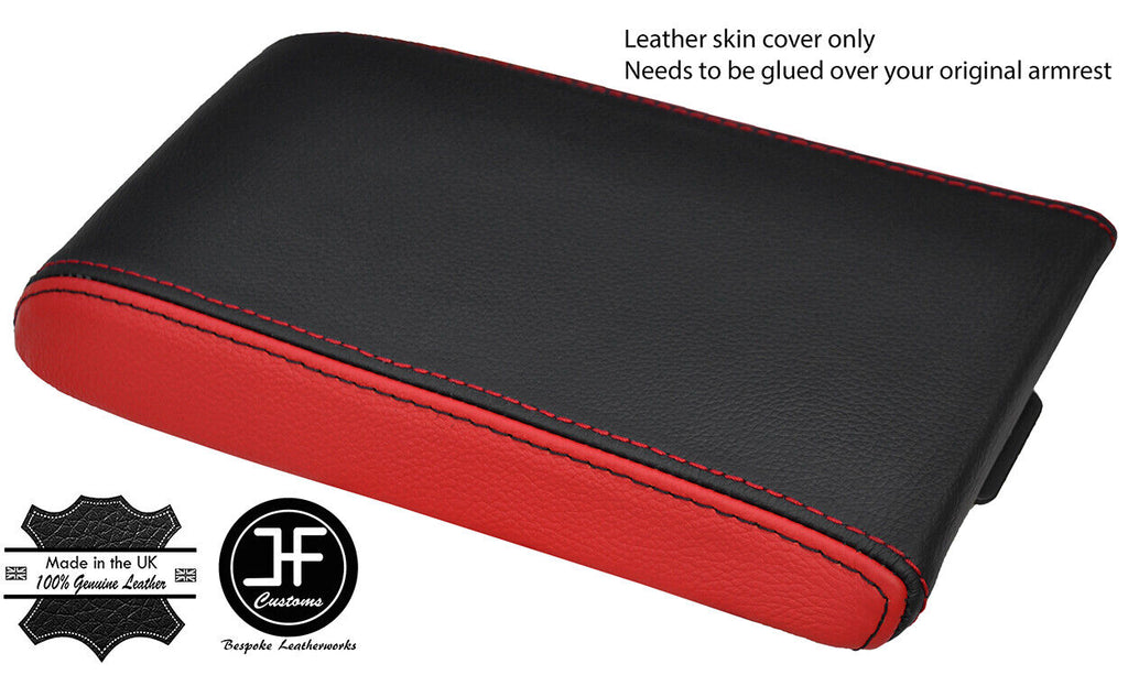 BLACK & RED 2 TONE LEATHER ARMREST COVER FITS NISSAN S15 200SX SILVIA 99-03