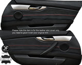 RED STITCH 2X FRONT DOOR CARD TRIM LEATHER COVERS FITS BMW Z4 E89 2009-2016