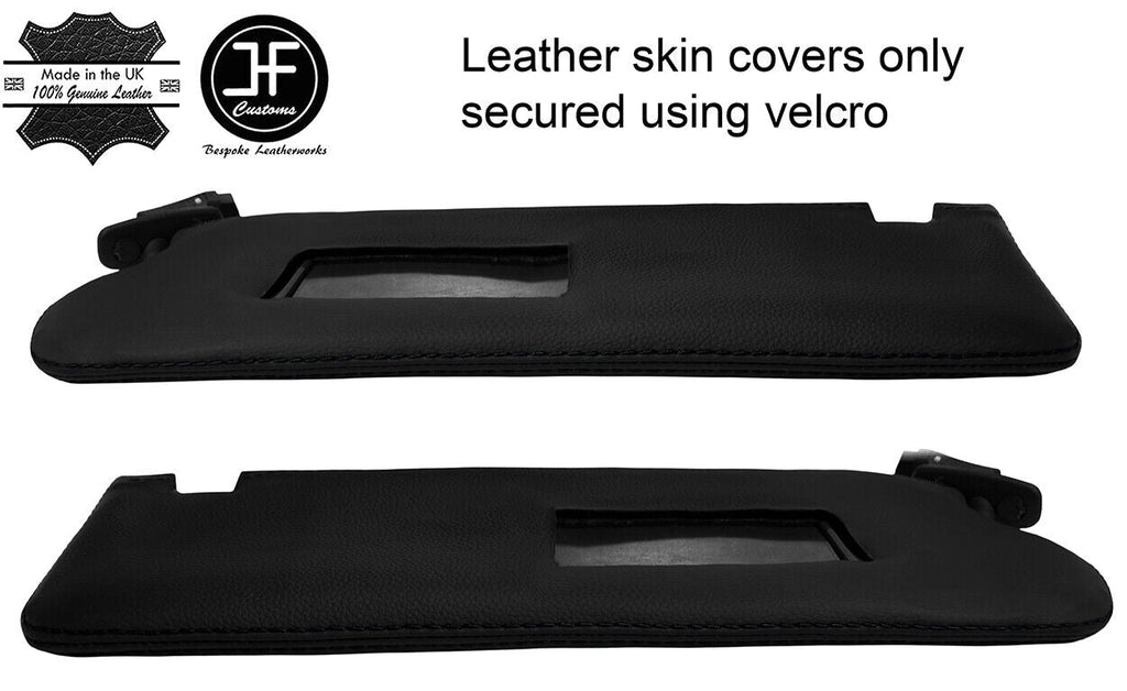 BLACK STITCH 2X SUN VISORS LEATHER COVERS FOR AUDI TT MK1 COUPE 98-06 STYLE 2