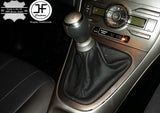 BLACK STITCH REAL LEATHER GEAR GAITER SHIFT BOOT FITS TOYOTA AURIS 2007-2011