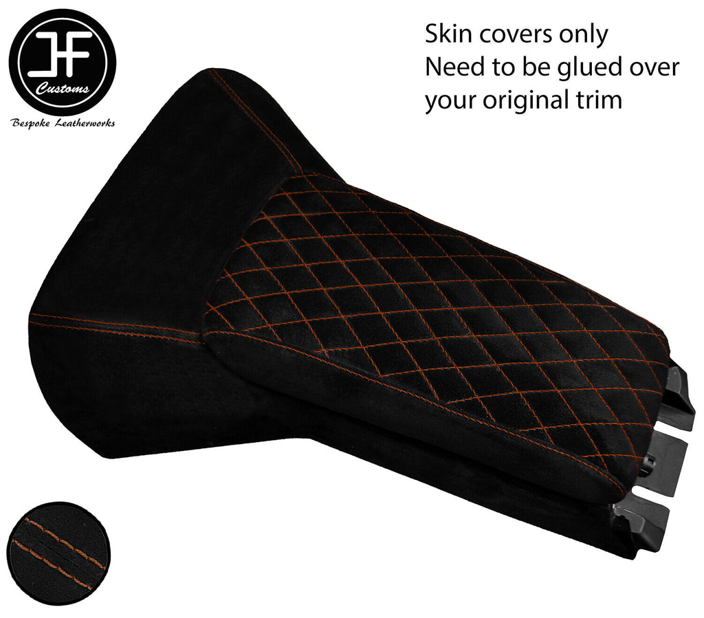 BROWN DIAMOND STITCH CENTRE CONSOLE COVER+ARMREST SUEDE COVERS FOR CORVETTE C5