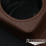 BROWN LEATHER COVERED CONSOLE CUP HOLDER TRIM FITS MERCEDES W126 S CLASS 79-91