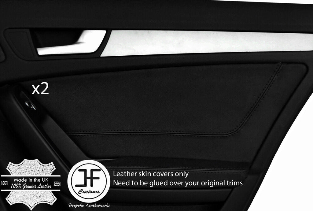 BLACK STITCH 2X REAR DOOR CARD TRIM LEATHER COVER FITS AUDI A5 SPORTBACK 4 DOOR