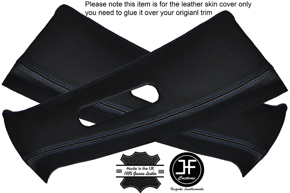 BLUE STITCHING 2X B PILLAR LEATHER COVERS FITS MITSUBISHI LANCER EVO 7 8 9