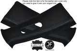 BLUE STITCHING 2X B PILLAR LEATHER COVERS FITS MITSUBISHI LANCER EVO 7 8 9