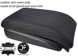 BLACK STITCH TOP GRAIN LEATHER ARMREST COVER FITS VW TOURAN & CADDY MAXI 11-15