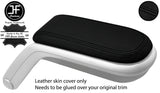 BLACK STITCH TOP GRAIN LEATHER ARMREST LID COVER FOR BMW MINI R55 R56 R57 07-14