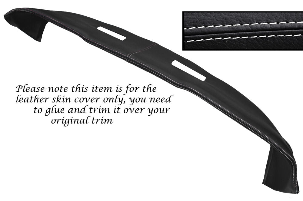 WHITE STITCH TOP DASH DASHBOARD LEATHER SKIN COVER FITS LOTUS ELAN +2 1967-1975