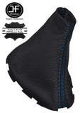 BLUE STITCHING MANUAL LEATHER GEAR STICK GAITER FITS RENAULT MEGANE MK2 03-08