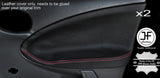 RED STITCH 2X FRONT DOOR CARD TRIM LEATHER COVER FOR MG ZR ROVER 25 99-05 5DR