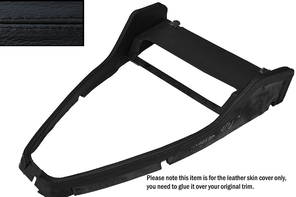 BLACK STITCH CENTRE CONSOLE SURROUND FRAME LEATHER SKIN COVER FITS ROVER P5 P5B