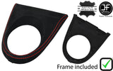 RED STITCH SUEDE MANUAL GEAR SURROUND + FRAME FOR HONDA CIVIC MK8 2006-2011