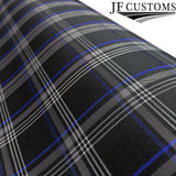 ROYAL BLUE STITCH TARTAN D GREY SUEDE HEADLINER COVER FITS VW T6 MULTIVAN 16-19