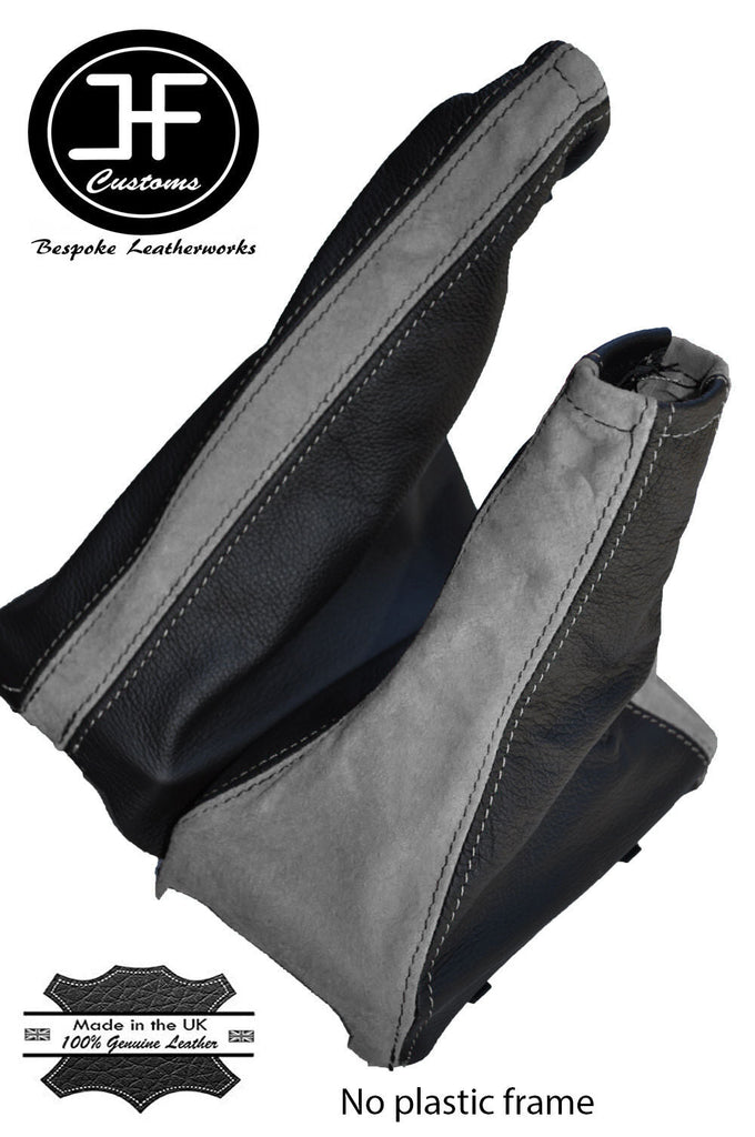 BLACK LEATHER & GREY PU SUEDE GEAR & HANDBRAKE FOR VAUXHALL ASTRA MK4 G 98-05