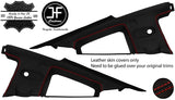 RED  STITCH 2X REAR QUARTER WINDOW TRIM LEATHER COVERS FOR FORD MUSTANG 05-09