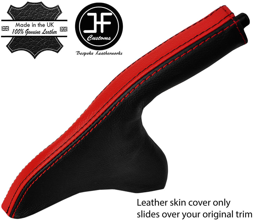 BLACK & RED  STRIPE LEATHER SLIM HANDBRAKE COVER FOR TOYOTA MR2 MK2 89-00