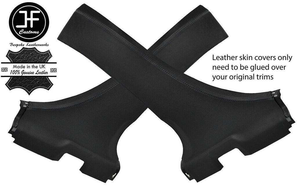 BLACK & BLACK LEATHER 2X LOWER B PILLAR COVERS FITS MITSUBISHI LANCER EVO 10 X