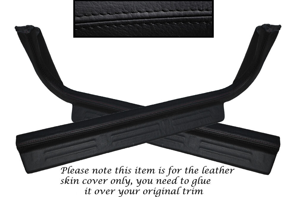 BLACK STITCH 2X DOOR SILL TRIM SKIN COVERS FITS SUBARU IMPREZA WRX STI 93-00