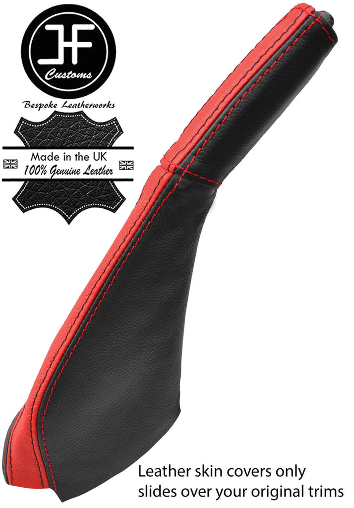 BLACK & RED STRIPE HANDBRAKE GAITER & HANDLE COVER FOR MITSUBISHI 3000GT GTO